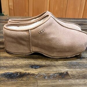 UGG Chestnut Suede Slip-On Shearling Mules